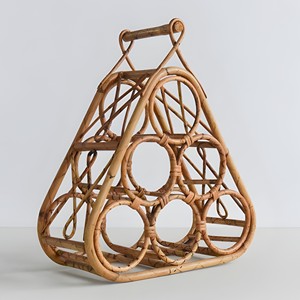 Decorative <b>wine</b> bottle rack kitchen table accent & storage high quality rattan liquor holders - Product Image 5