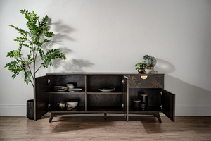Sophisticated Premium Dark Chestnut Natural Grain Loftus Sleek <b>Sideboard</b> for Minimalist Interiors - Product Image 4