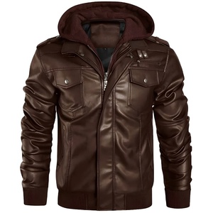 Veste en cuir décontractée pour homme, en cuir véritable, pour l'hiver, avec logo sur le devant, réversible et chauffante, imperméable, qualité supérieure 100% - Product Image 1