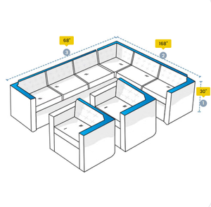 Outdoor Performance Solid Modern Plain Dyed Minimalist Sectional Patio Furniture <b>Covers</b> Viet Nam Full Sectional Set <b>Cover</b> - Product Image 5