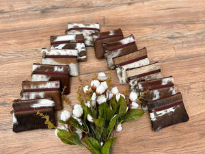 กระเป๋าใส่บัตรเครดิตทรงรีขนาดเล็กรูปวงรีทำด้วยมือทำจากหนังขนสัตว์แท้ - Product Image 2