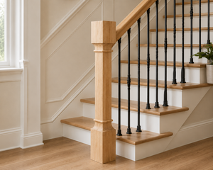 Colonne d'escalier moderne en bois massif 5x5x34,5 pouces, durable, résistante à l'eau, écologique, EFS TP005 - Product Image 4