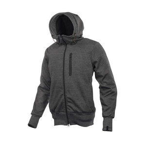 Sudadera con Capucha Gris para Hombre, Corte Regular, Cierre Frontal con Cremallera, Resistente al Viento, Informal, Tejida, para Otoño - Product Image 1