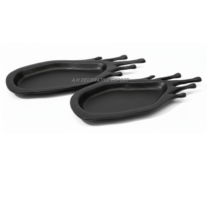 Bandejas de Servicio de Metal con Recubrimiento en Polvo, Diseño Geométrico Negro Mate, Hechas a Mano, Modernas, Industriales, Decorativas, Personalizadas - Product Image 1