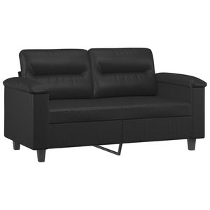 Juego de Sofás de Piel Sintética Negra con Madera Contrachapada de Textilene Metálico para Sala de Estar - Product Image 3