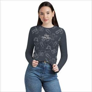 Camiseta de manga larga para mujer, ideal para combinar en capas, perfecta para otoño y primavera, con un estilo moderno y ajustado. - Product Image 2