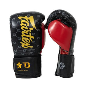 Gants de boxe Fairtex Booster, couleur noir/rouge, cuir de vache véritable, impression personnalisée, gants de MMA et de kick-boxing Fairtex, unisexe - Product Image 2