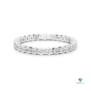 9.30 CT White <b>Gold</b> Round Lab Grown Diamond Bezel Set Tennis Bracelet in 14K <b>Solid</b> <b>Gold</b> - Product Image 2