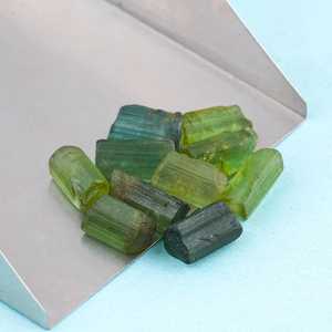 Natural Green Tourmaline Pencil Rough Gemstone For Jewelry Making <b>Raw</b> <b>Crystal</b> Loose Stone High Quality - Product Image 1