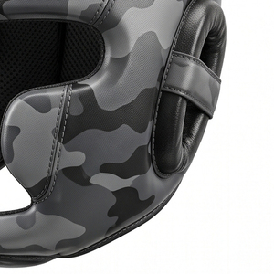 Casque de boxe en cuir véritable durable, protection transparente pour la tête, casque de sparring professionnel, haute résistance aux impacts, MMA, kickboxing, respirant, logo personnalisé, entraînement - Product Image 3