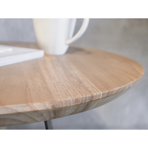 Industrial Accent <b>Table</b> Solid Wood Top Metal Base <b>Bedside</b> Living Room <b>Compact</b> Design - Product Image 2