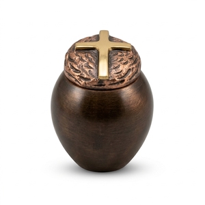 Urna Funeraria de Bronce con Tapa de Cruz para Cenizas de Adultos, Diseño Personalizado Duradero, Venta al por Mayor CROXX LINC INTERNATIONAL - Product Image 1
