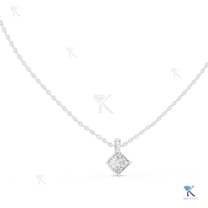 Lab Grown Diamond Princess Cut Kite <b>Pendant</b> Necklace 14K/18K <b>Solid</b> <b>Gold</b> Luxury Women's Party & Wedding Jewelry - Product Image 3