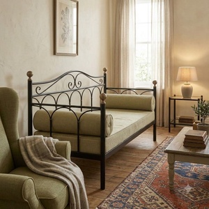Traditional Cast Wrought Iron <b>2</b>-<b>Seater</b> Sofa <b>Set</b> Durable Outdoor Furniture Waterproof <b>Garden</b> Couch - Product Image 4