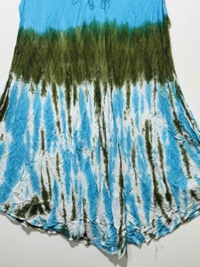Túnica Boho sin Mangas para Mujer, Color Azul Cielo, con Estampado Tie-Dye y Cuello Redondo |   Vestido Casual Holgado de Verano con Corte Acampanado de Calidad Premium - Product Image 3