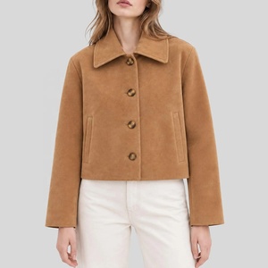 New Design Women Sheep Skin <b>Suede</b> Finished <b>Jacket</b> Elegant Soft Touch Autumn/Winter Outerwear Casual Streetwear Windproof Button - Product Image 2