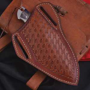 Custom Handmade Damascus Steel Skinner Knife Drop Point Blade Leather Handle Outdoor <b>Tool</b> - Product Image 3