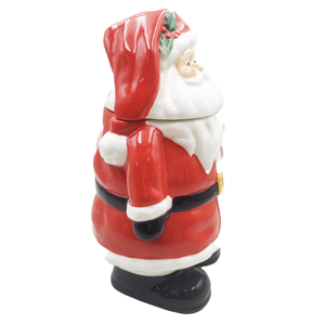 Glazed Porcelain Santa Claus <b>Jar</b> Hand-Painted Festive Biscuit Container Kitchen Decorative Christmas Treat Holder Organizer Cent - Product Image 5