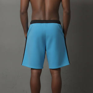 Shorts en coton pour homme OEM/ODM, style streetwear bicolore, taille élastique, coupe ample, confortable, style hip hop. - Product Image 4