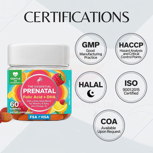 Gomitas Multivitamínicas Prenatales con Ácido Fólico, DHA, Omega 3, Suplemento para el Embarazo, Marca Privada OEM - Product Image 3