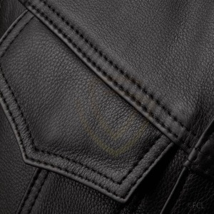 Chaleco de Cuero Genuino de Color Personalizado para Hombre, Nuevo Chaleco de Cuero sin Mangas a la Moda para Motociclistas, Casual, de Invierno - Product Image 4