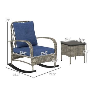Set di Mobili da Giardino in Vimini, Sedia a Sdraio in Rattan, Set da Giardino - Product Image 2