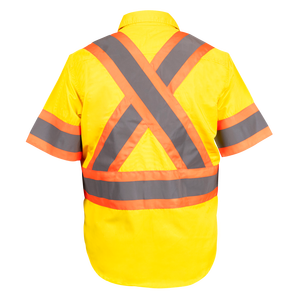 Premium Class 3 Hi Vis Camisa DE SEGURIDAD Media manga 65% C35 % N 6 oz Amarillo brillante (mediano) - Product Image 2