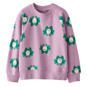 Sweat-shirt pour bébé et enfant, en molleton français, imprimé intégral, manches raglan, col côtelé extensible doux, poids moyen, polyester/coton - Product Image 2