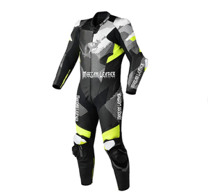 Combinaison de moto en cuir de course, combinaison de moto en cuir épais fabriquée au Pakistan, vêtements de moto, combinaison de course Kangaroo, qualité supérieure - Product Image 1