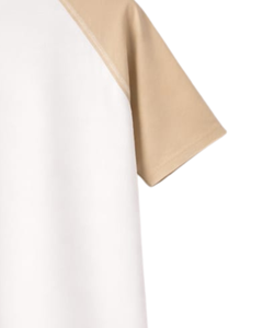 Women Beige White Raglan Sleeve Henley T Shirt Cotton Blend Short Sleeve Casual Summer <b>Top</b> Comfortable Lightweight Tee Wear - Product Image 6