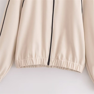 Veste de survêtement sportive pour homme la plus vendue, col montant uni, fermeture éclair, manches longues, lignes contrastées, respirante - Product Image 4
