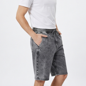 Summer Vintage Denim Shorts <b>Men's</b> <b>Drawstring</b> Waist <b>Jeans</b> Shorts <b>Men</b> Stonewashed Denim Shorts Hip Hop Streetwear Denim Shorts - Product Image 2