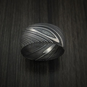 Custom Handmade Damascus Steel <b>Ring</b> <b>Mens</b> Wedding Band <b>Unique</b> Wood Grain Pattern Comfort Fit Jewelry Manufacturer Wholesale - Product Image 1