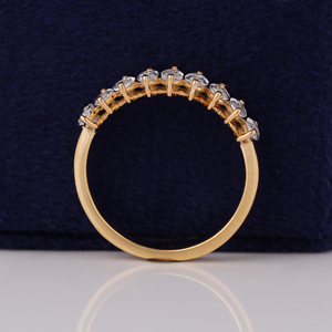 Marquise Cut Lab Diamond Half Eternity Band 14K Yellow Gold Prong Set <b>Stacking</b> <b>Ring</b> - Product Image 5