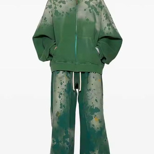 Survêtement oversize vintage en molleton de coton délavé à l'acide avec fermeture éclair pour l'hiver - Product Image 6
