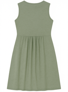 Sleeveless olive-<b>green</b> dress with twist detail. - Product Image 3