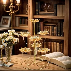 ที่ใส่โคมไฟรูปดอกบัวเนยใสแบบหรูหราใช้ตกแต่งเนยสำหรับตกแต่งบ้าน - Product Image 4