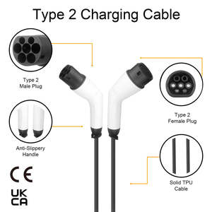 IP65 250V/480V TUV UKCA CE CB ROHS Certified Type2 32A EV <b>Charging</b> <b>Cables</b> 22KW Type 2 to Type 2 EV Car Charger 5M 3 Phase - Product Image 1