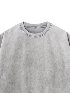 Camisetas Extra Grandes para Hombre, Estilo Vintage, Lavado Desgastado, Primavera-Verano 2026, Personaliza con Tu Propio Logotipo, Manga Corta, Estilo Casual, Gris Morado - Product Image 4
