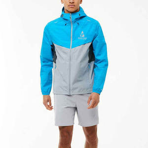 Conjunto corto cortavientos para hombre, conjunto deportivo con chaqueta con capucha y pantalones cortos con cintura elástica, conjunto corto cortavientos. - Product Image 1