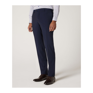 Pantalon de costume homme en laine lavée respirante coupe slim à carreaux marine personnalisé 2021 avec braguette zippée – Tissu en laine Steve James pour tenue formelle - Product Image 1