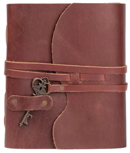 Carnet à couverture rigide en cuir fait main, reliure cousue main, serrure à clé antique, sans acide, durable, vintage - Product Image 1