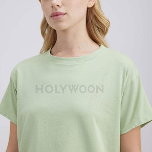 T-shirt en tricot tendance pour femmes, 100% coton, léger, confortable, respirant, vêtements décontractés d'été, style élégant pour les activités de plein air - Product Image 6