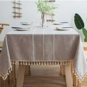 OEM Manufacturer Custom Embroidered Linen Table Cover Waterproof <b>Party</b> Wedding Square Table Linen Bulk Supply - Product Image 6