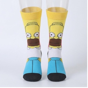 Calcetines de Personajes de Los Simpson, Homer, Amarillos y Azules, Transpirables, con Impresión Digital, Calcetines Casuales para Adultos - Product Image 1