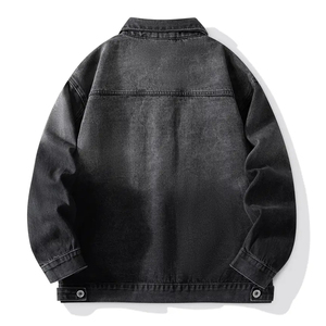Vêtements de créateur de haute qualité pour hommes, jeans et veste surdimensionnés à boutons, manches longues, jeans déchirés, veste en jean personnalisée pour hommes - Product Image 2