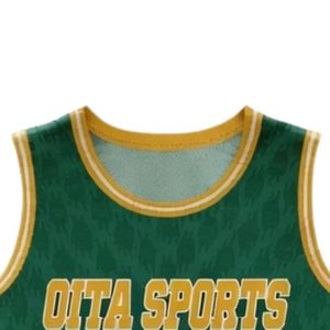 Maillot de lacrosse unisexe vert et or en polyester, coupe athlétique, léger, uniforme sportif, vêtements d'entraînement d'équipe - Product Image 5