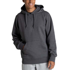 Sudaderas con capucha para hombre 100% algodón, color negro, forro polar grueso, diseño liso, bordado, estampado personalizado, estilo holgado, para invierno. - Product Image 4