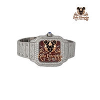 Jam Tangan Quartz Premium Bertabur Moissanite dengan Konstruksi Baja Tahan Karat, Aksen Batu Berkilau, Bezel Dekoratif.