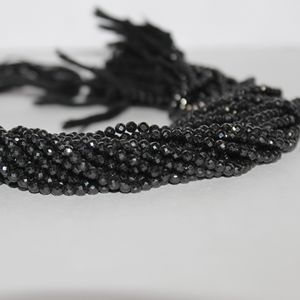 4mm Natural Black Spinel Faceted Round Gemstone <b>Beads</b> Strand Buy <b>Direct</b> From Stones Supplier at Wholesale Best Dealer Price Shop - Product Image 1